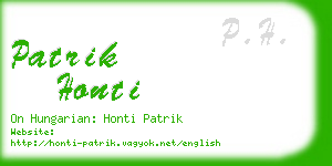 patrik honti business card
